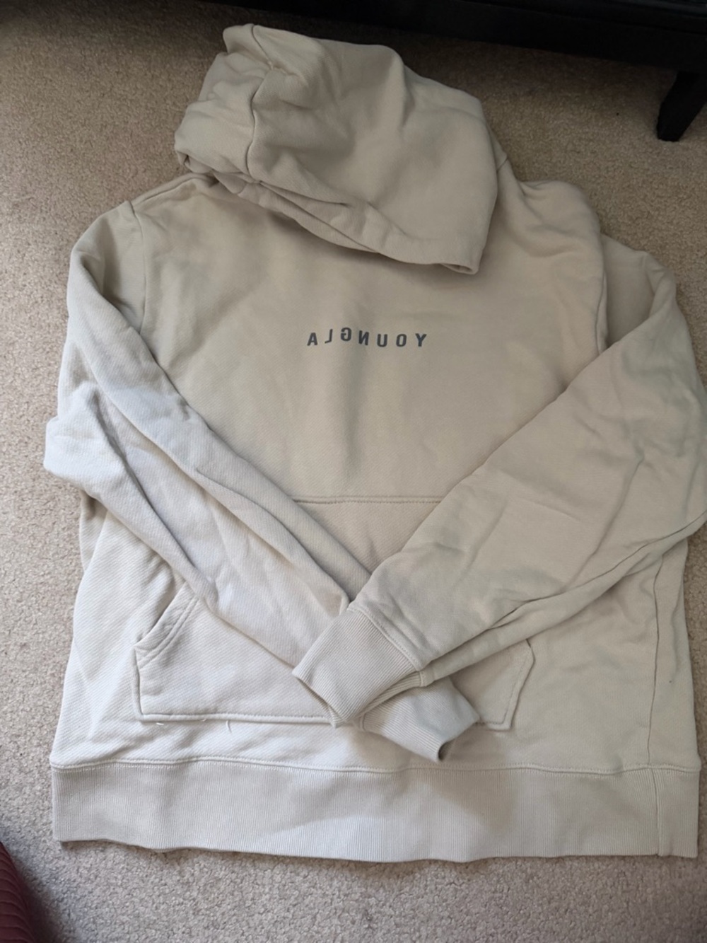 YoungLA Cream Hoodie with Subtle Logo